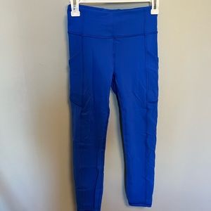 EUC lululemon invigorate tights cerulean blue